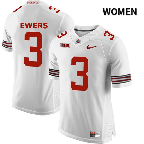 Women's Nike Ohio State Buckeyes Quinn Ewers #3 White NCAA Authentic Stitched College Football Jersey EIA21V3N